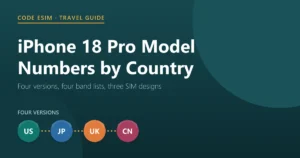 iPhone 18 Pro model numbers by country: A3472 in the US, A3713 in Canada, Japan and the Gulf, A3714 in 190 countries and regions, A3715 in China mainland