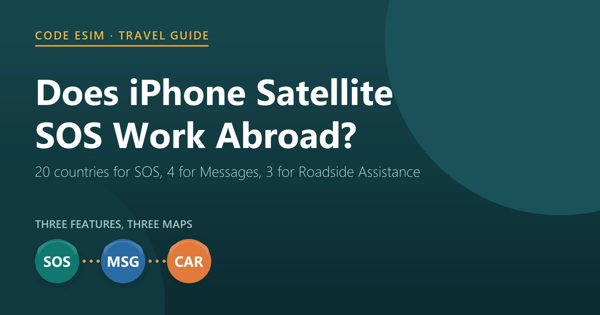Does iPhone satellite SOS work abroad? Emergency SOS via satellite works in 20 countries, Messages via satellite in 4 and Roadside Assistance via satellite in 3