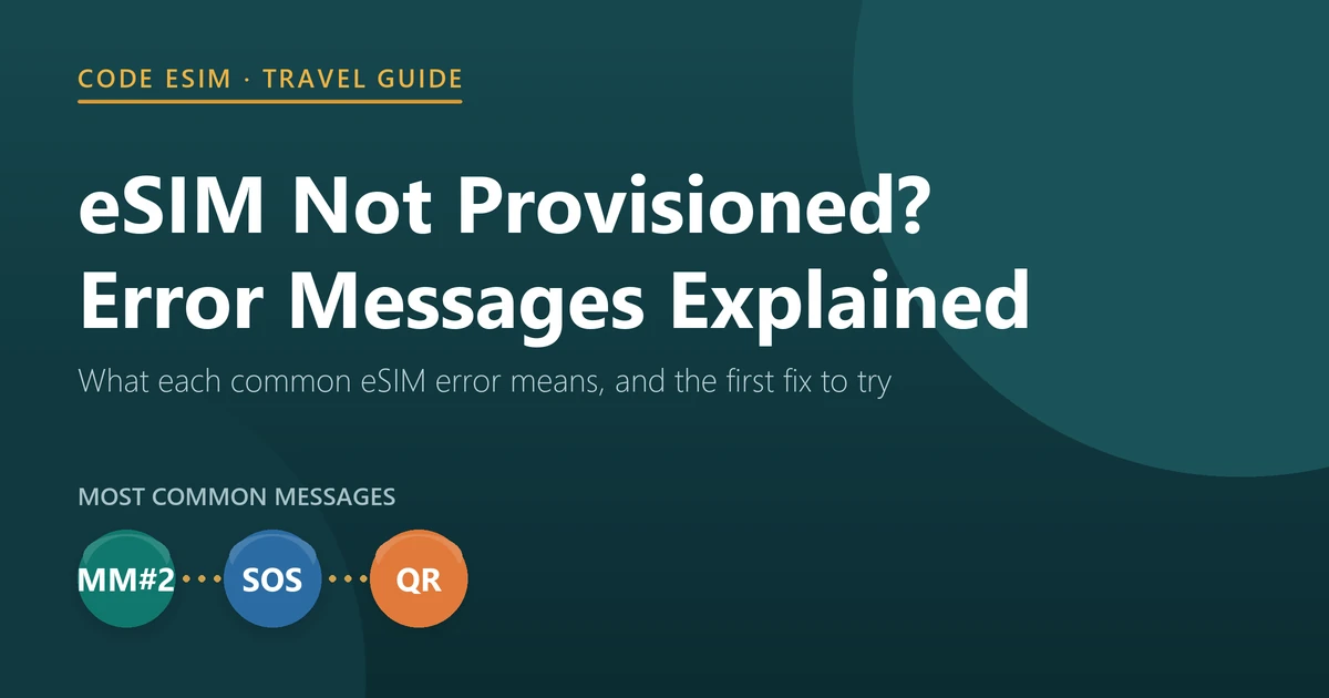 eSIM not provisioned and other eSIM error messages explained: what each one means and what to do